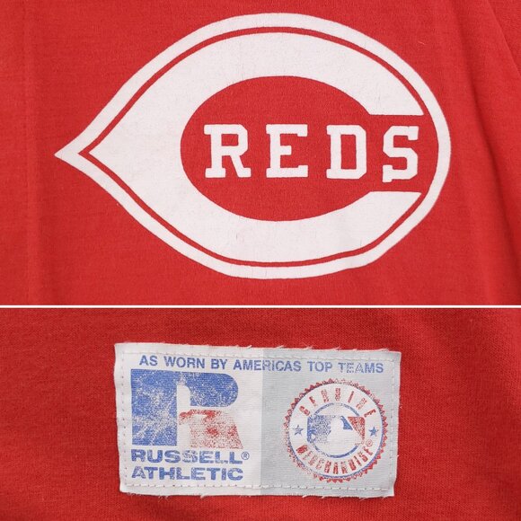Cincinnati Reds Vintage Baseball Jersey Russell Athletic NuBlend USA Large - Picture 5 of 14
